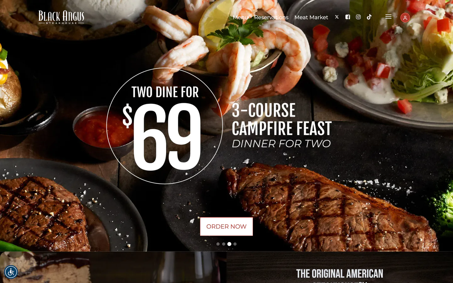Black Angus’ own website on a laptop, captured October 2026.