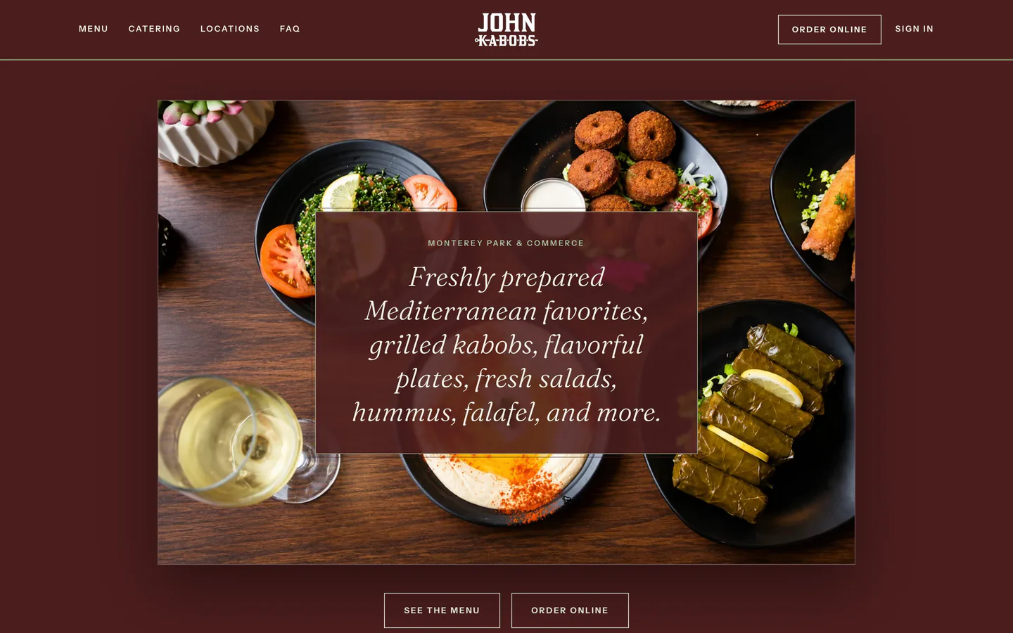 John Kabobs’ own website on a laptop, captured September 2026.