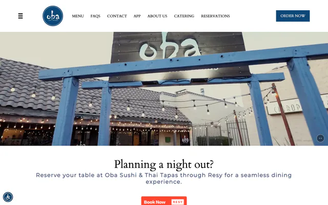 Oba Sushi’s website