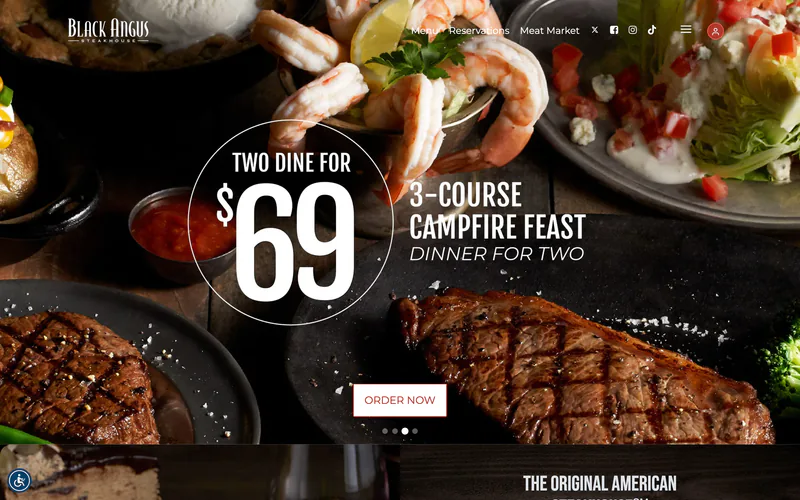 Black Angus Steakhouse’s website: grilled steak and shrimp under the dinner offer it was running on October 17, 2026.