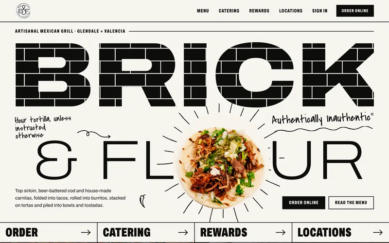 Brick & Flour’s website, built with Designer Websites